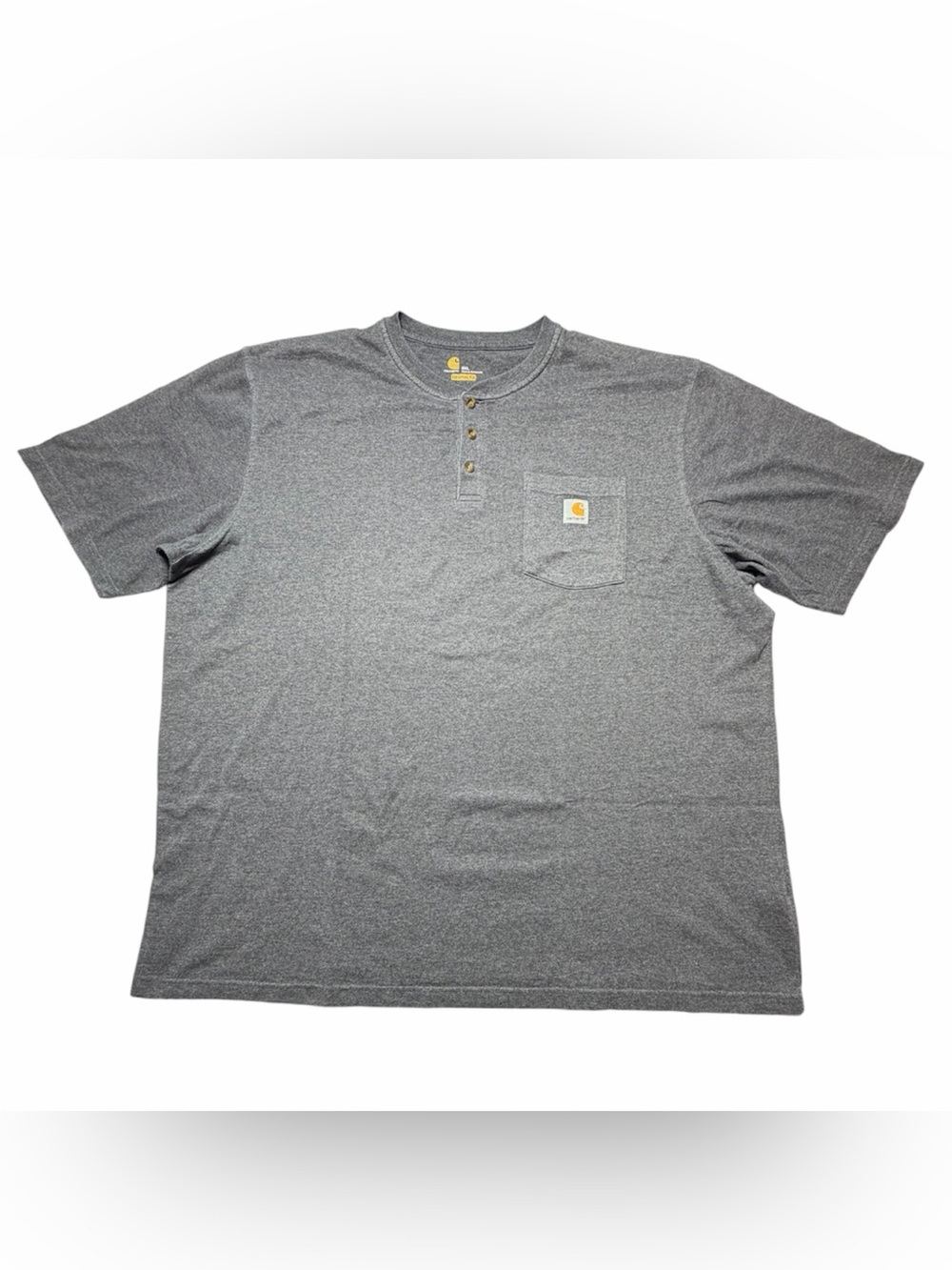 Carhartt Shirt Mens 3XL Gray Short Sleeve Cotton Blend Jersey Henley Tee
